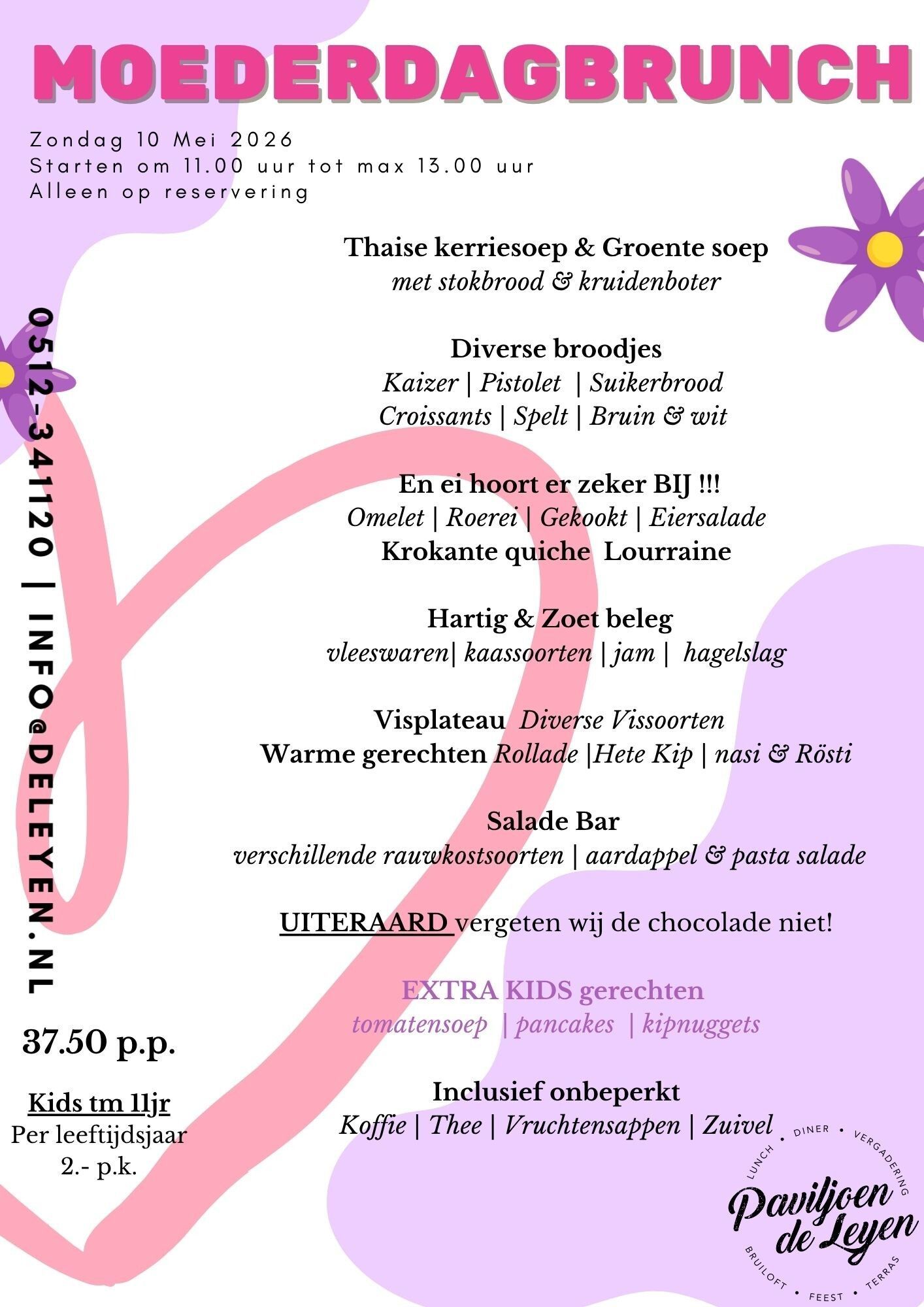 Moederdag Brunch paviljoen de leyen