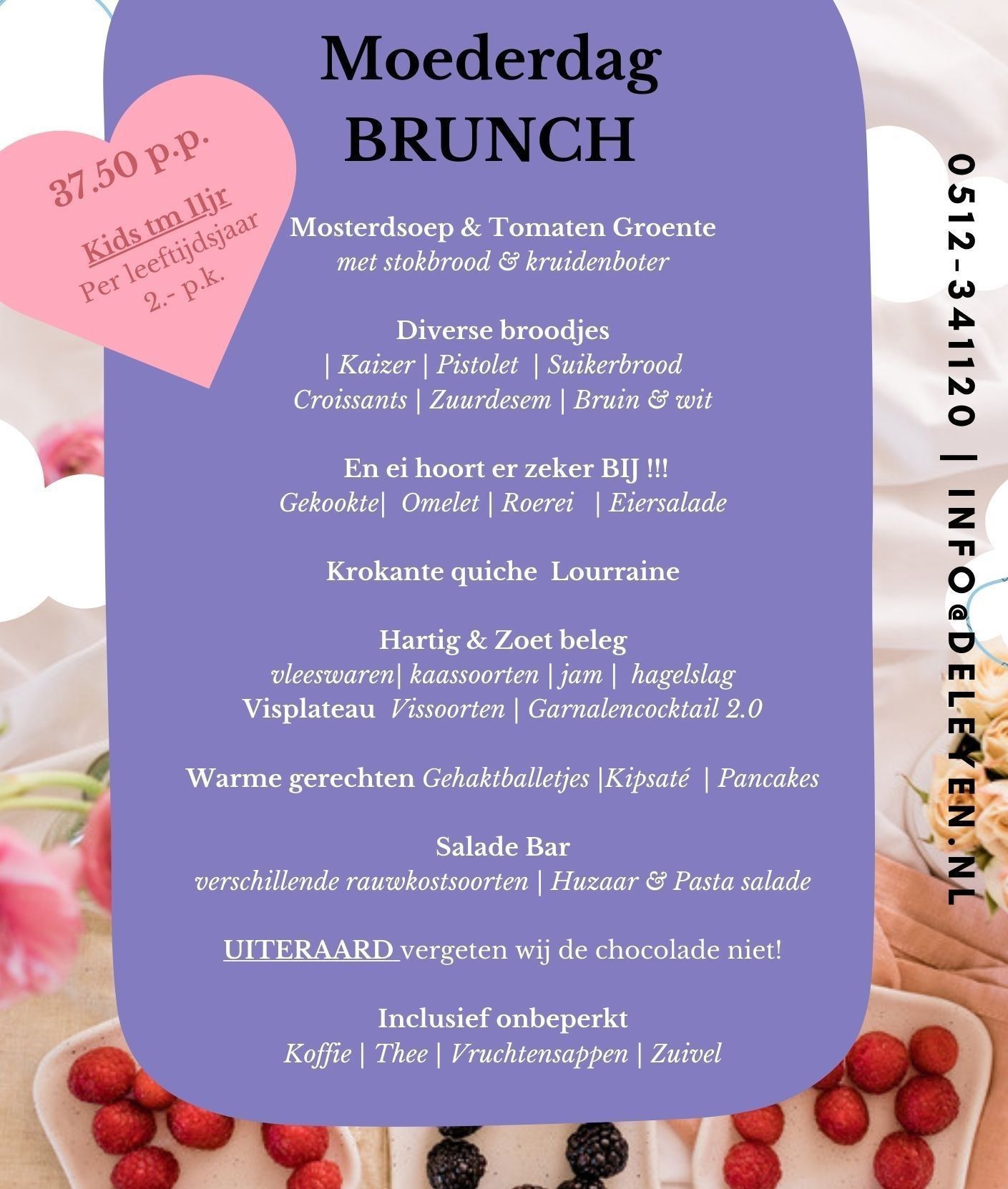 Moederdag Brunch paviljoen de leyen